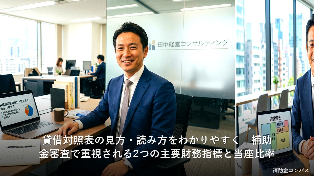 貸借対照表の見方・読み方をわかりやすく|補助金審査で重視される2つの主要財務指標と当座比率
